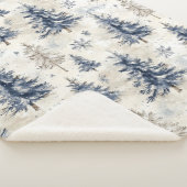 Blue Cream Christmas Trees Snowflakes Sherpadecke (3/4)