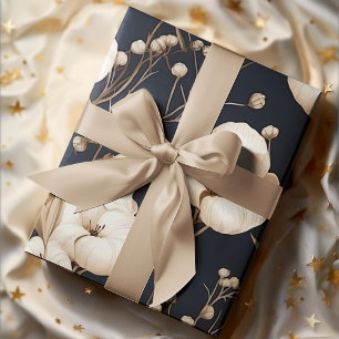 Blue & Cream Cotton Blume Botanisch Vintag Geschenkpapier Set