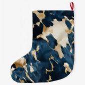 Blue Cream Cowhide Weihnachtsname Großer Weihnachtsstrumpf (Rückseite)