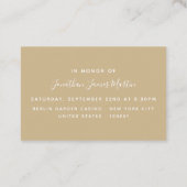 Blue & Cream Diamond Bachelor Party Ticket Einladu (Rückseite)