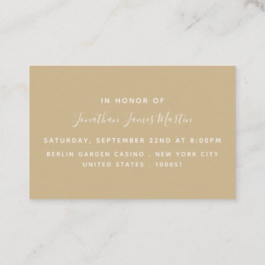 Blue & Cream Diamond Bachelor Party Ticket Einladu (Rückseite)