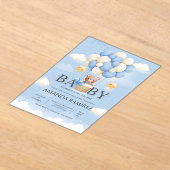 Blue & Cream Elephant Baby Boy Dusche Acryleinladungen (Ablage )