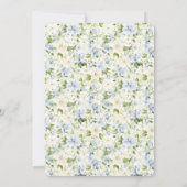 Blue Cream Floral Bridal Shower   Einladung (Rückseite)