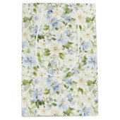 Blue Cream Floral Bridal Shower   Mittlere Geschenktüte (Vorderseite)