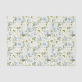 Blue Cream Floral Bridal Shower Seidenpapier (Vorderseite)