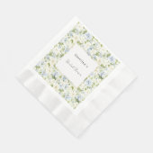 Blue Cream Floral Bridal Shower Serviette (Ecke)