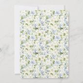 Blue Cream Floral Wedding Einladung (Rückseite)