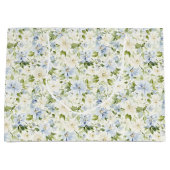 Blue Cream Floral Wedding Große Geschenktüte (Vorderseite)