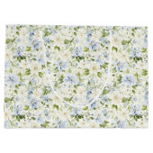 Blue Cream Floral Wedding Große Geschenktüte (Rückseite)