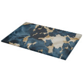 Blue Cream Gold Cowboy Cowgirl Cowhide Schneidebrett (Ecke)
