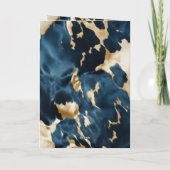 Blue Cream Gold Cowboy Cowgirl Cowhide Weihnachten Karte (Rückseite)