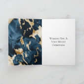 Blue Cream Gold Cowboy Cowgirl Cowhide Weihnachten Karte (Innenseite)