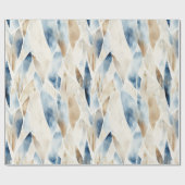Blue Cream Ivory Abstrakt Beach Geschenkpapier (Flach)