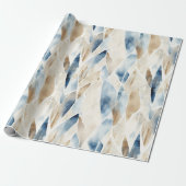 Blue Cream Ivory Abstrakt Beach Geschenkpapier (Ungerollt)