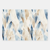 Blue Cream Ivory Abstrakt Beach Geschenkpapier Set (Vorderseite)