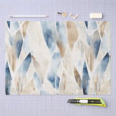 Blue Cream Ivory Abstrakt Beach Seidenpapier (Handwerk)