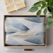 Blue Cream Ivory Abstrakt Beach Seidenpapier (Geschenk)