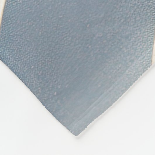 Blue Cream Ivory Abstrakt Waves Beach Fleecedecke (Ecke)