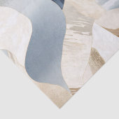 Blue Cream Ivory Abstrakt Waves Beach Seidenpapier (Detail)