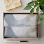 Blue Cream Ivory Abstrakt Waves Beach Seidenpapier (Geschenk)
