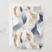 Blue Cream Ocean Sand Beach Abstrakt Einladung (Rückseite)