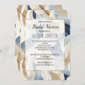 Blue Cream Ocean Sand Beach Abstrakt Einladung (Vorne/Hinten)