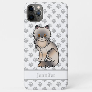 Blue Cream Persian Niedlich Cartoon Cat & Name Case-Mate iPhone Hülle