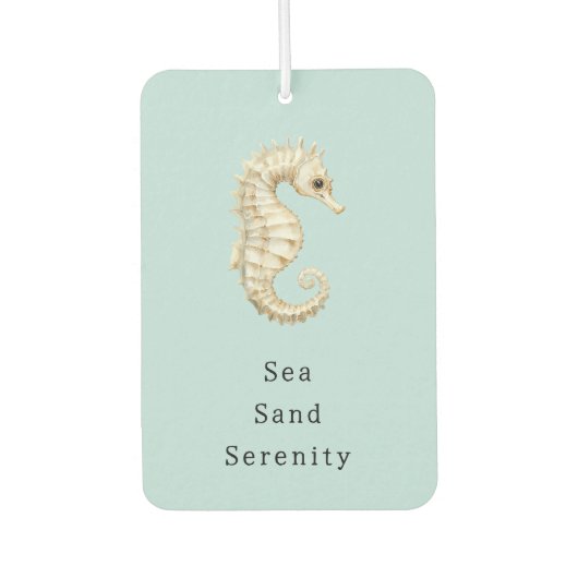 Blue Cream Sea Horses Ocean Shells Bridal Shower Autolufterfrischer (Vorderseite)