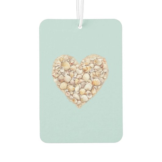 Blue Cream Sea Horses Ocean Shells Bridal Shower Autolufterfrischer (Rückseite)