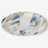 Blue Cream Sea Sand Ocean Beach Pappteller (Schrägansicht)