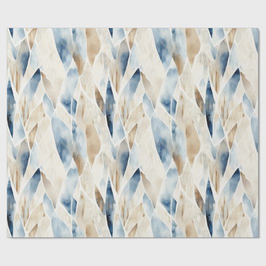 Blue Cream Sea Sand Ocean Serenity Geschenkpapier (Flach)