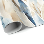 Blue Cream Sea Sand Ocean Serenity Geschenkpapier (Rolleneckpunkt)