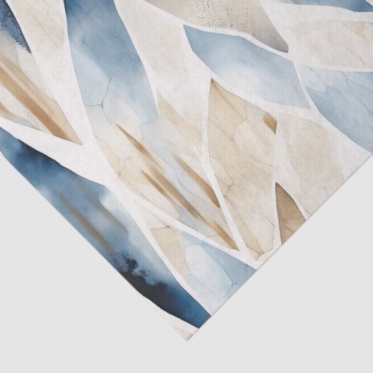 Blue Cream Sea Sand Ocean Serenity Seidenpapier (Detail)