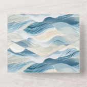 Blue Cream Sea Sand Ocean Waves Beach All In One Einladung (Rückseite)