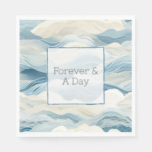 Blue Cream Sea Sand Ocean Waves Beach Serviette