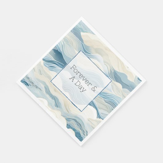 Blue Cream Sea Sand Ocean Waves Beach Serviette (Ecke)
