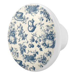 Blue Cream Toile Cottailcore Landküche Keramikknauf