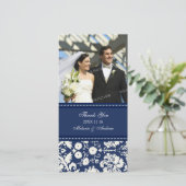 Blue Cream Vielen Dank, dass Sie Foto Cards hochzi Dankeskarte (Stehend Vorderseite)