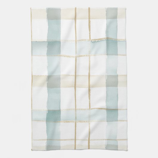 Blue Cream White Plaid Geschirrtuch (Vertikal)