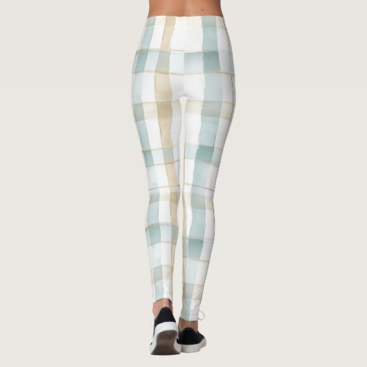 Blue Cream White Plaid Leggings (Rückseite)