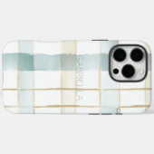 Blue Cream White Plaid Stripes Case-Mate iPhone Hülle (Rückseite (Horizontal))