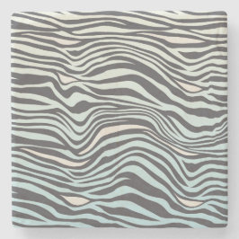 Blue Cream Zebra Print Ombre Steinuntersetzer