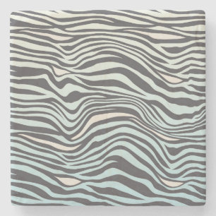 Blue Cream Zebra Print Ombre Steinuntersetzer