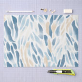 Blue Creme Abstrakt Beach Seidenpapier (Handwerk)