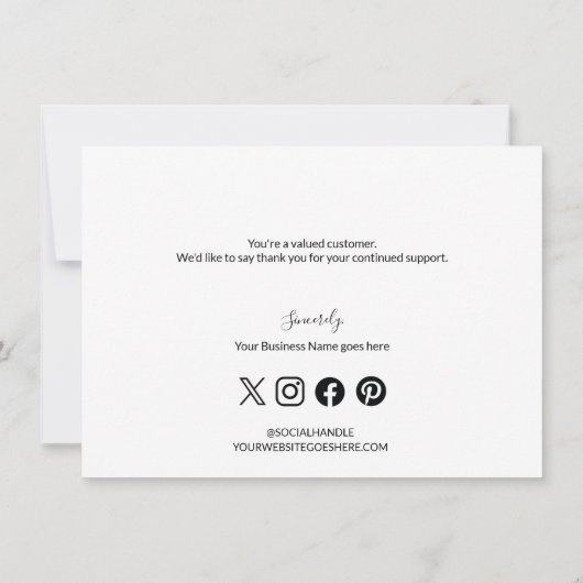 Blue Creme Black Company Logo Social Vielen Dank Dankeskarte (Rückseite)