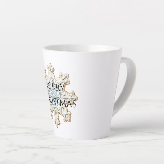 Blue Creme Christmas Snowflake Milchtasse (Rechte Ecke)