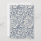 Blue Creme Floral Hochzeit im Delsoftware-Stil Einladung (Rückseite)