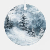 Blue Creme Weihnachten Schneeflocken Ornament Aus Metall (Rückseite)