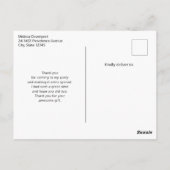 Blue Crescent Moon mit weißen Blume Danke Postkarte (Rückseite)