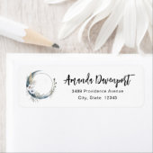 Blue Crescent Moon mit White Blume Adresse (Insitu)